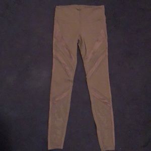 Mauve Alo leggings with mesh panels